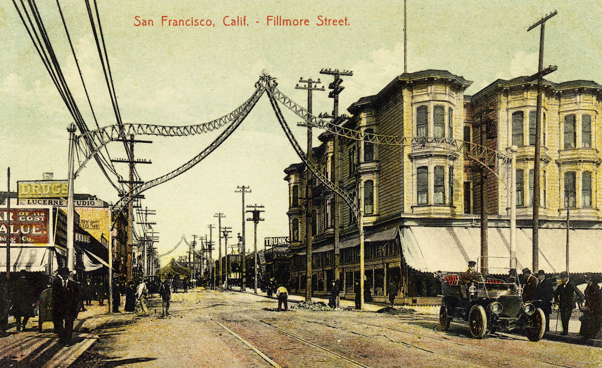 Postcard image of Fillmore Street