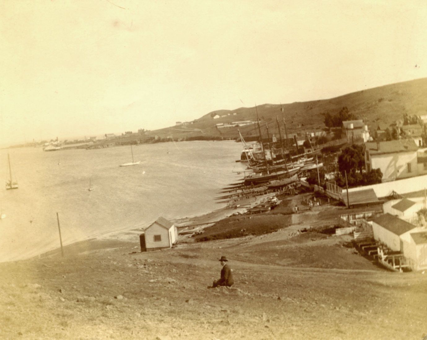 View of beach and boats