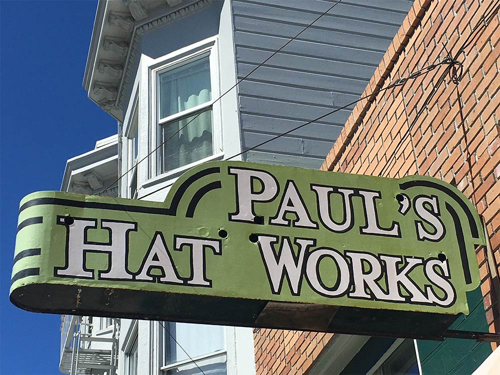 Sign for Paul's Hat Works