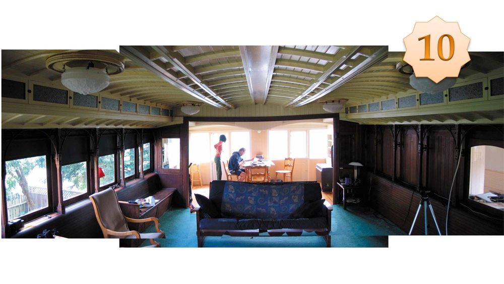 Room made with old transit cars.