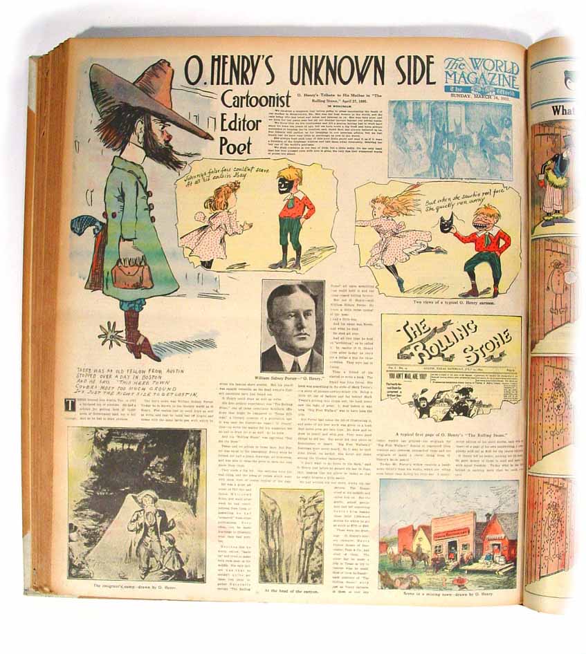 Page of newspaper color art and illustration