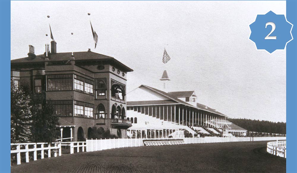 Racetrack clubhouse and grandstand