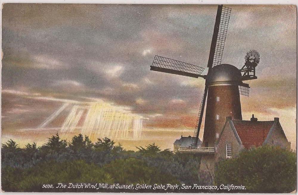 postcard of windmill