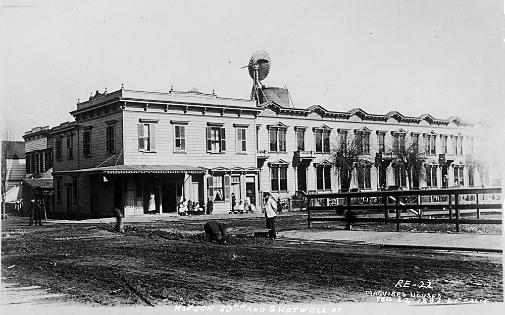 Street and houses, 1887.