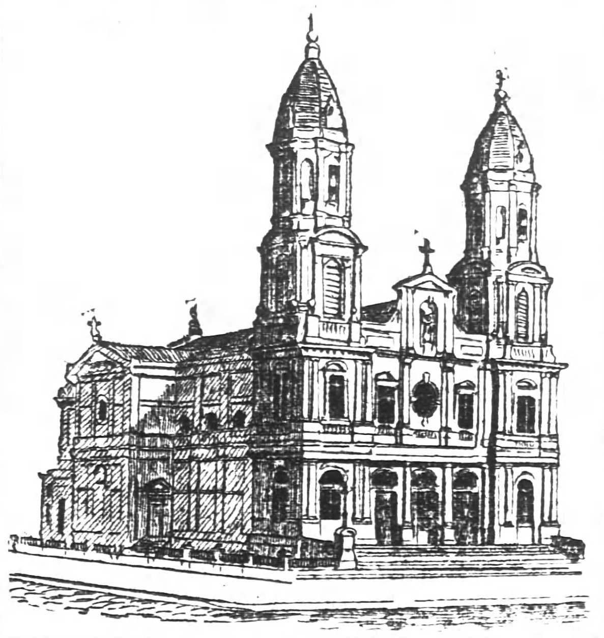 drawing of church