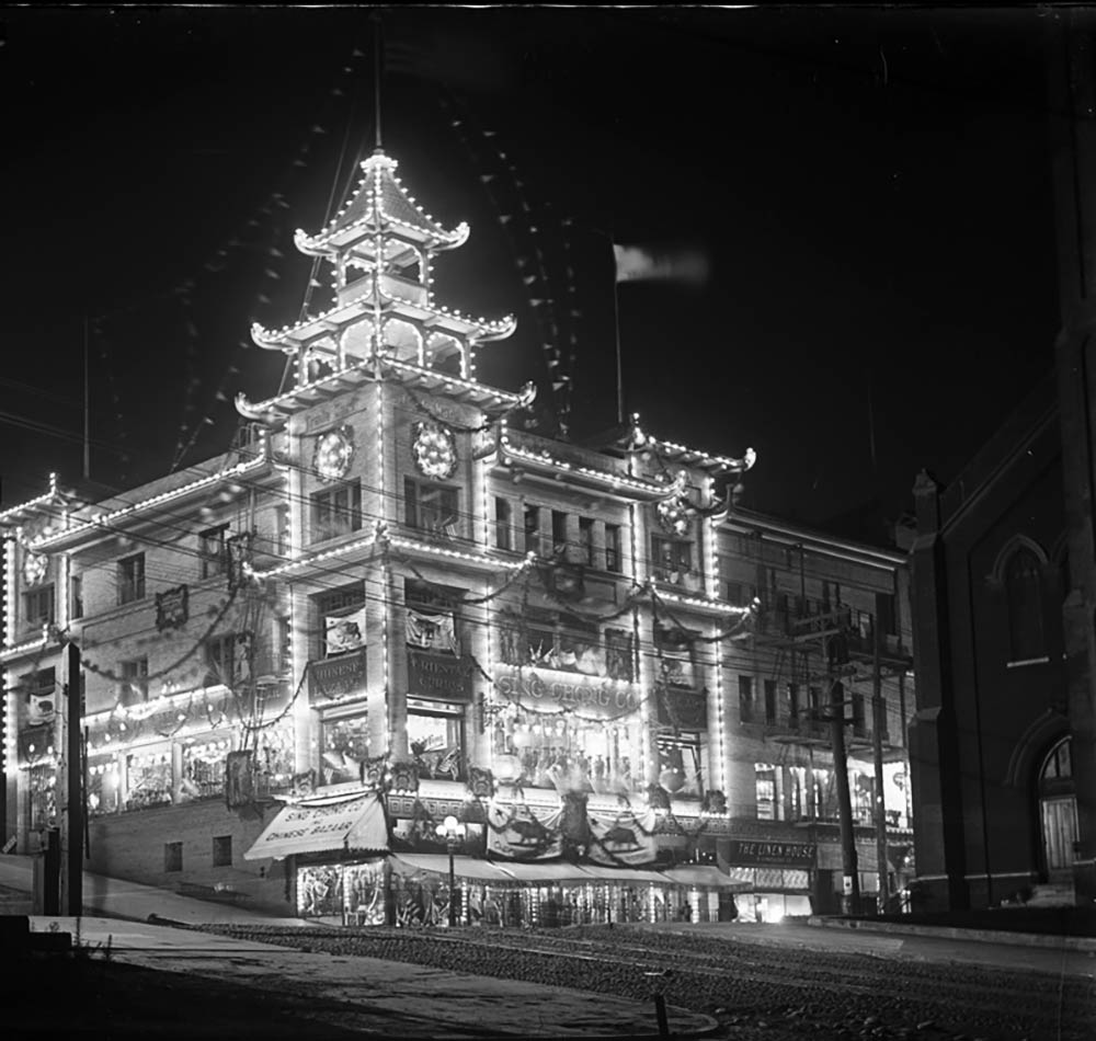 building at night