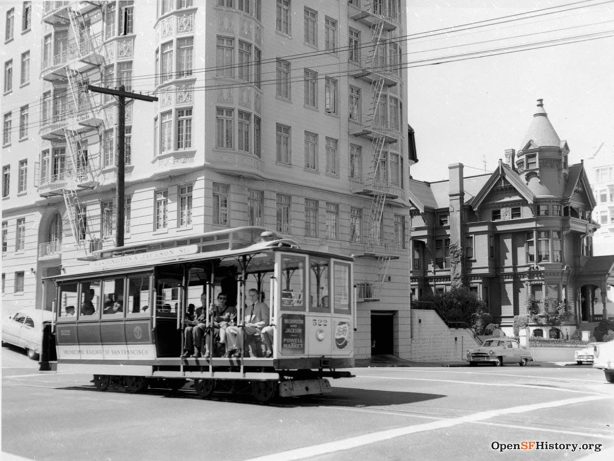 cable car and houses