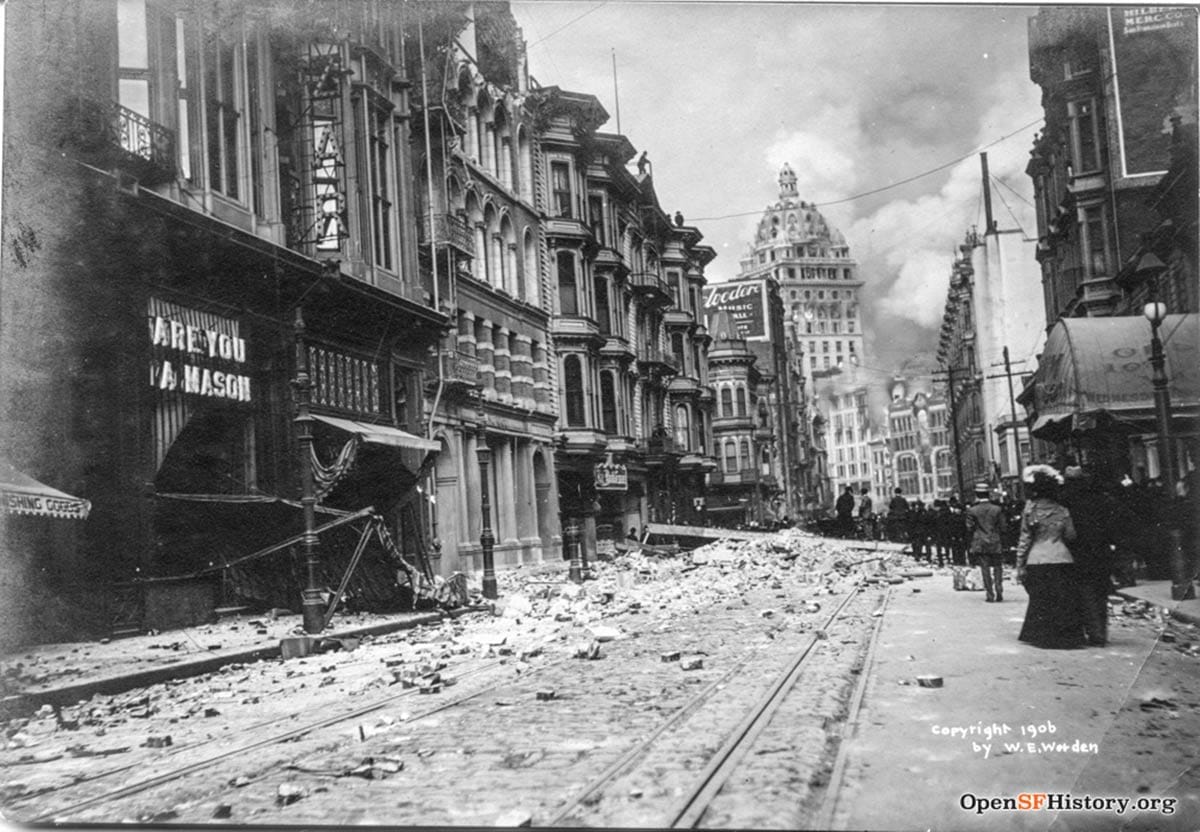 street after earthquake