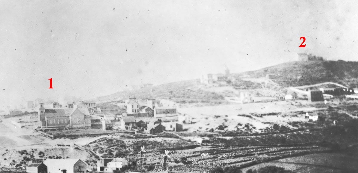 1870s view towards San Francisco's Lafayette Square Park