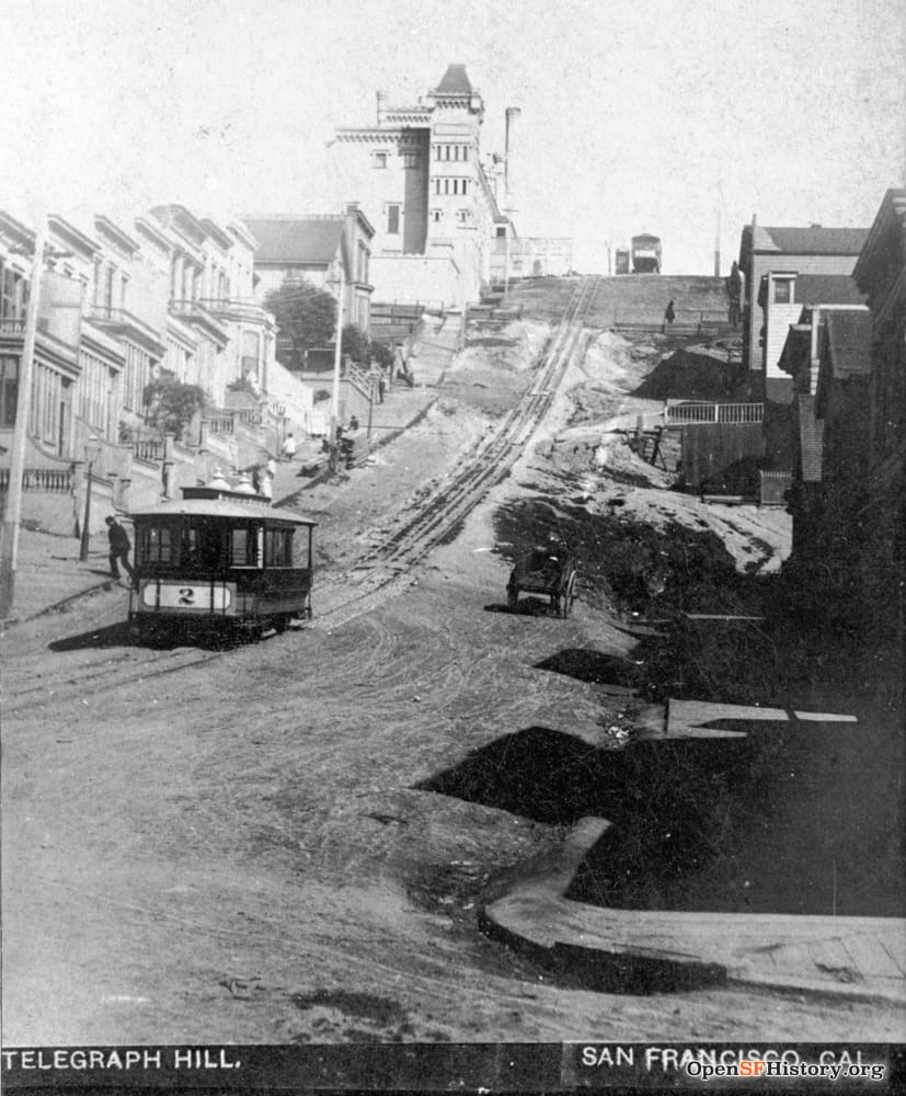 View up Greenwich Street in 1880s