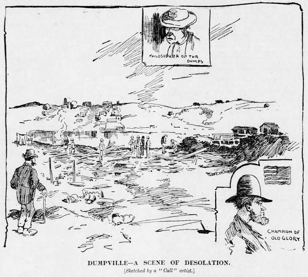 Sketch on the end of Dumpville in 1895