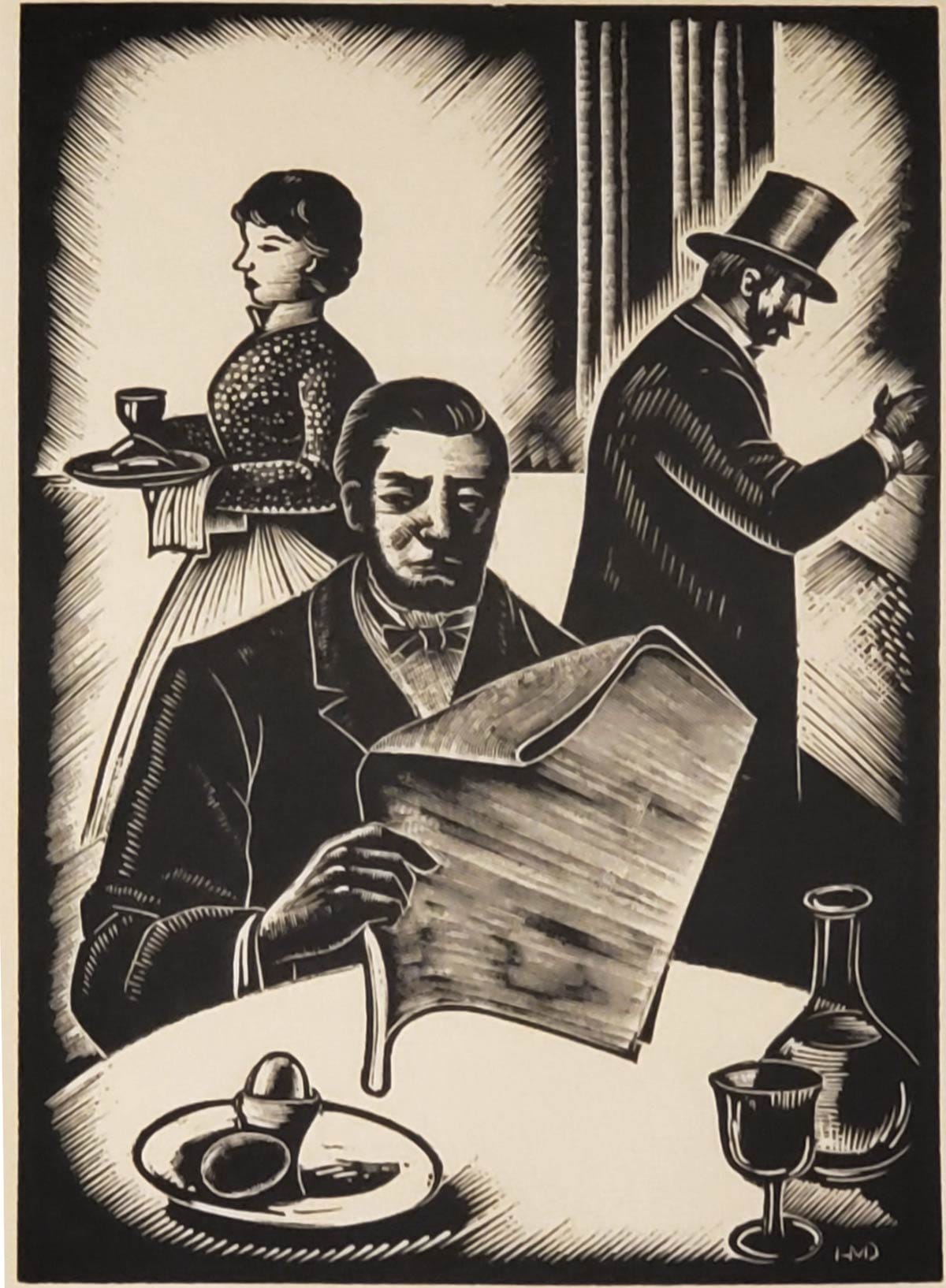 David C. Broderick woodcut