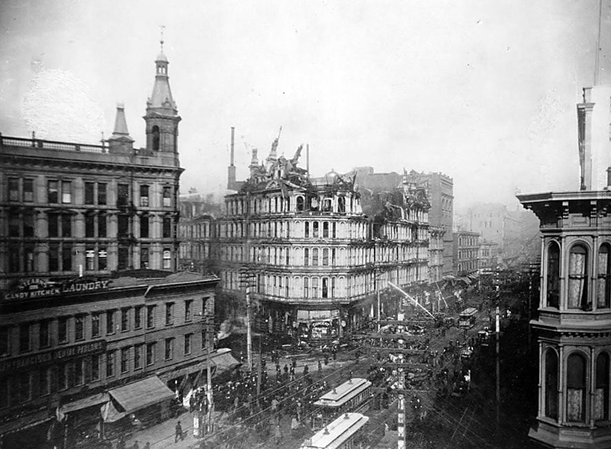 Baldwin Hotel ruins after fire