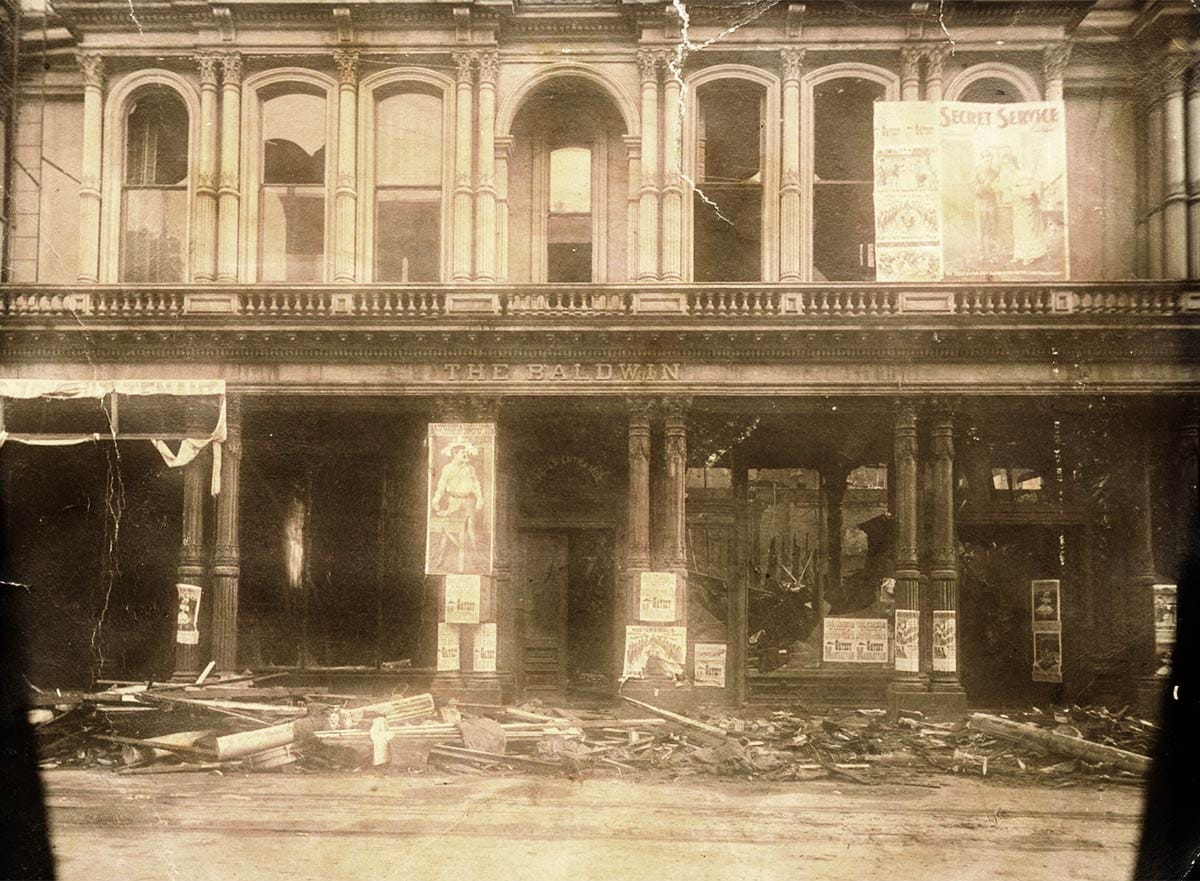 Baldwin Theatre after fire