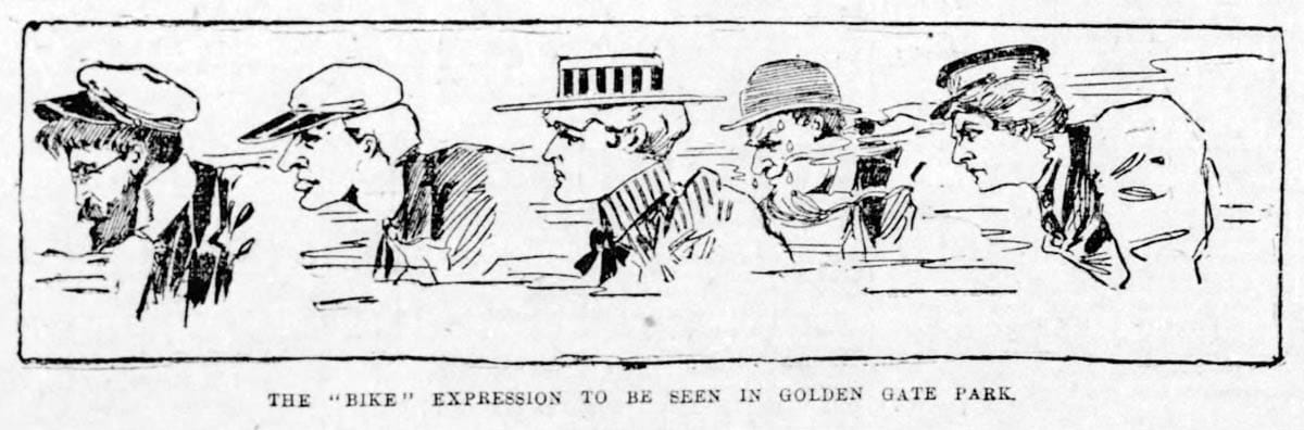 Sketches of "bicycle face"