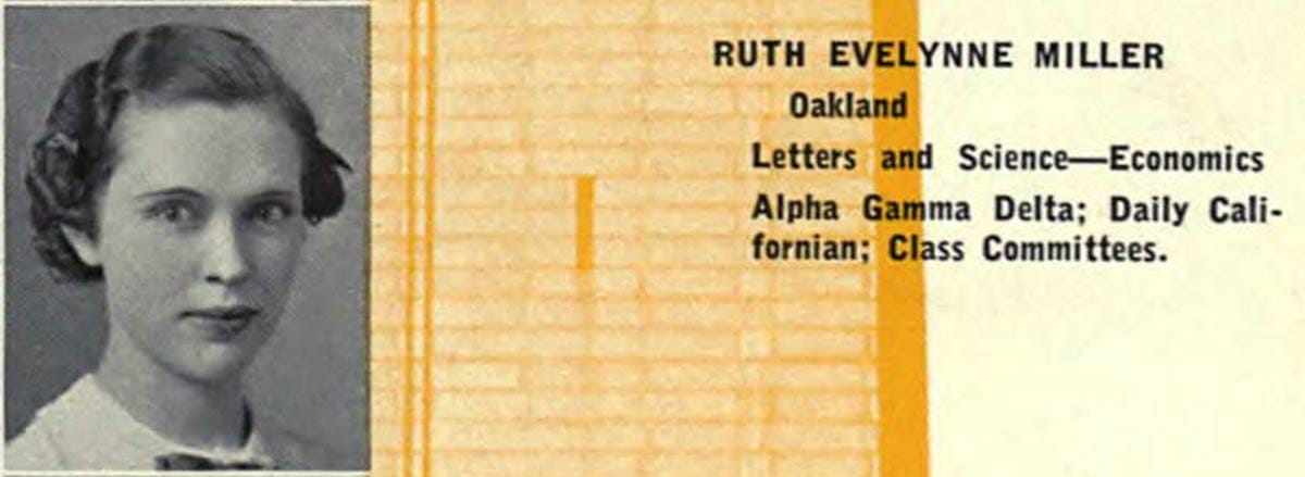 Ruth Miller in UC Berkeley yearbook