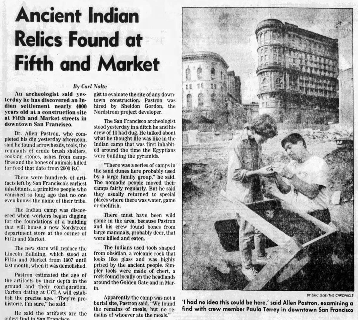 1986 article on Pastron's find