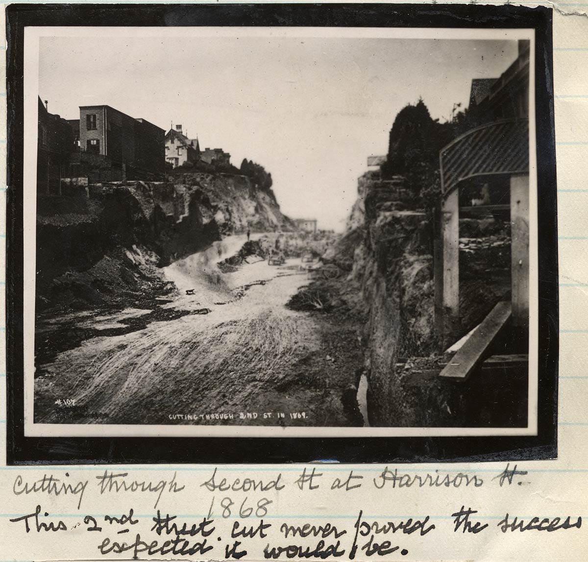 2nd Street Cut in 1869