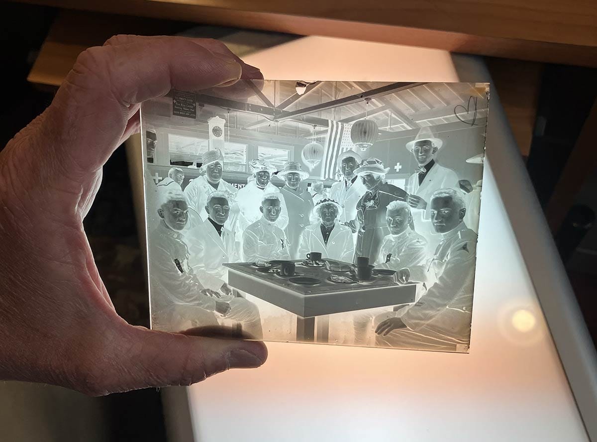 David holding a Samuel M. Crow negative.